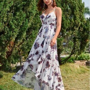 BOHEMIAN HIGH FASHION MAXI FLORAL GOWN